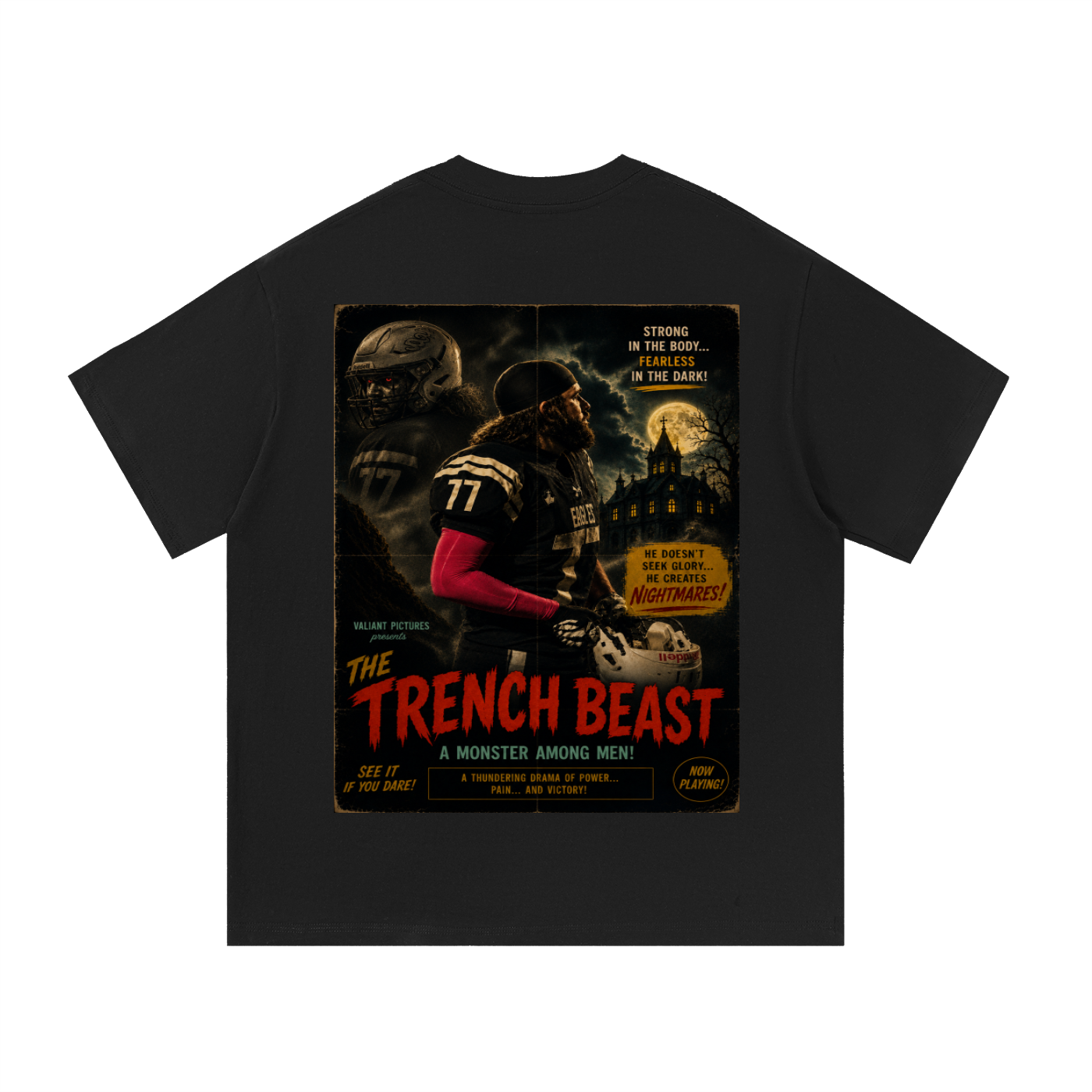 THE TRENCH BEAST — Vintage Horror Football Tee